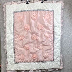 The Peanutshell crib comforter roses polka dot pink princess cottagecore girls